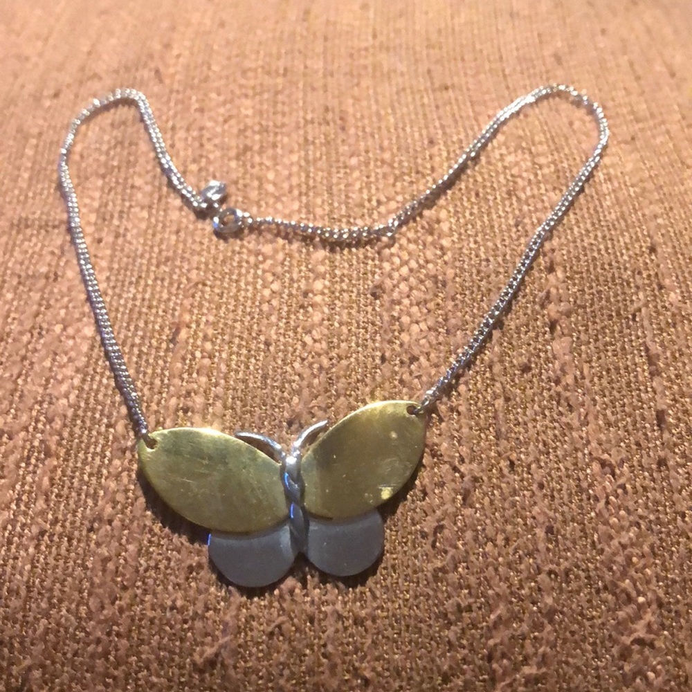 Avon Two Tone 16 inches BUTTERFLY necklace